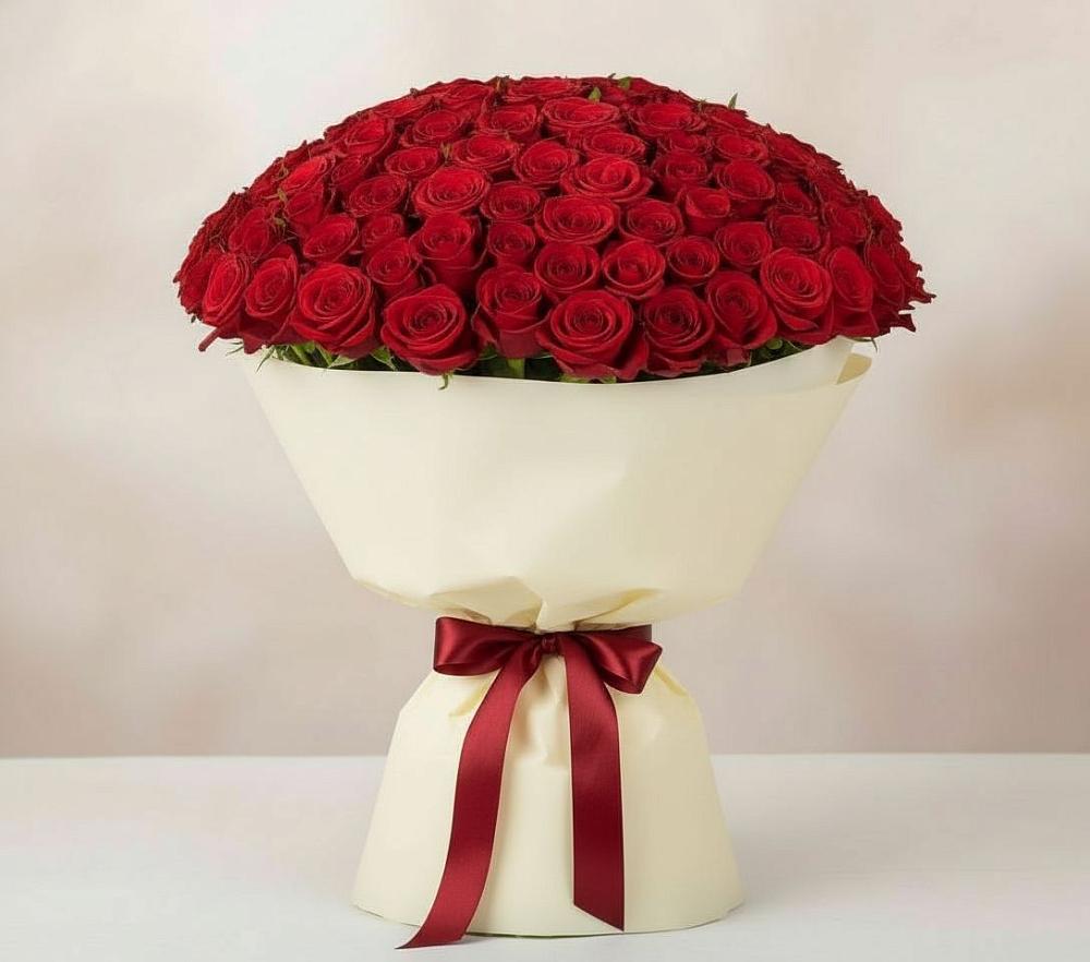 Букет 101 Красная роза Милано в Фокино Брянской области
