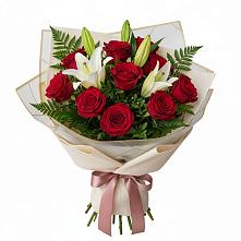 Букет цветов из:  Лилии и Розы в Фокино Брянской области