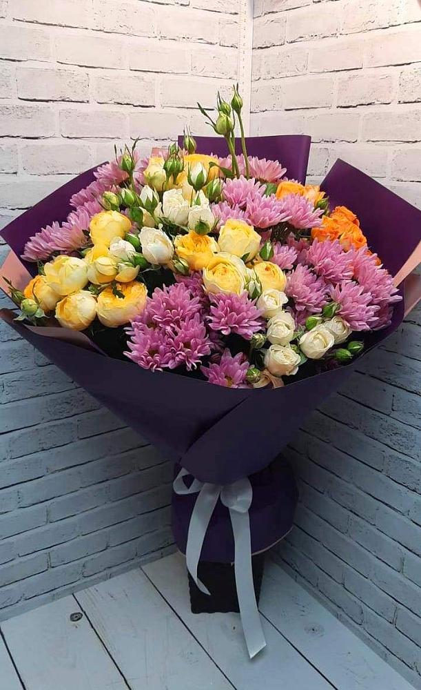 Букет цветов из: Хризантемы и Розы в Фокино Брянской области