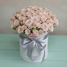 Цветочная композиция из Розы в шляпной коробке в Фокино Брянской области