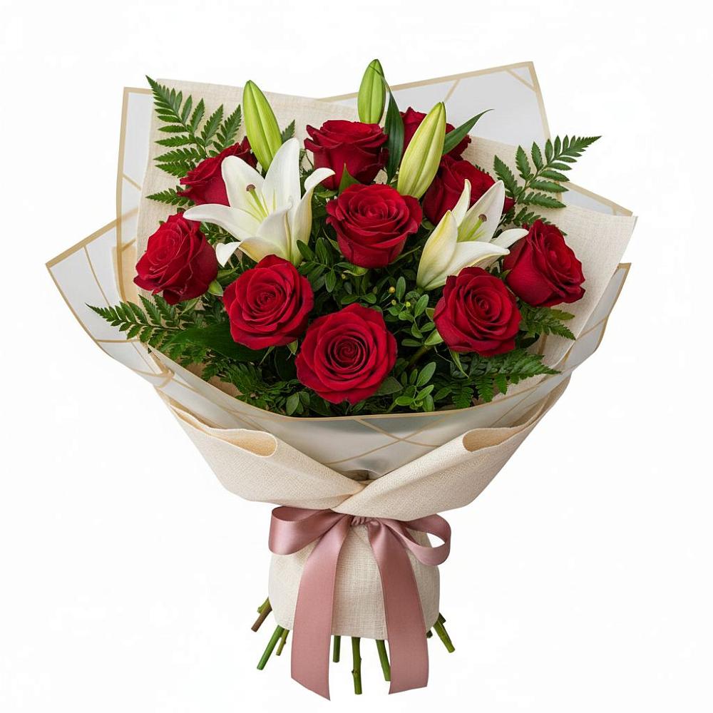 Букет цветов из: Лилии и Розы в Фокино Брянской области