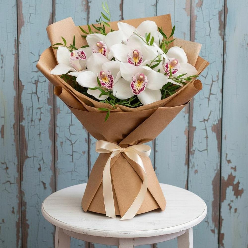 Букет цветов из: Орхидеи и Розы в Фокино Брянской области