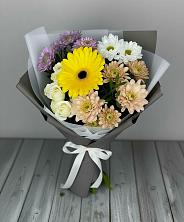 Букет цветов из:  Розы, Герберы и Хризантемы в Фокино Брянской области