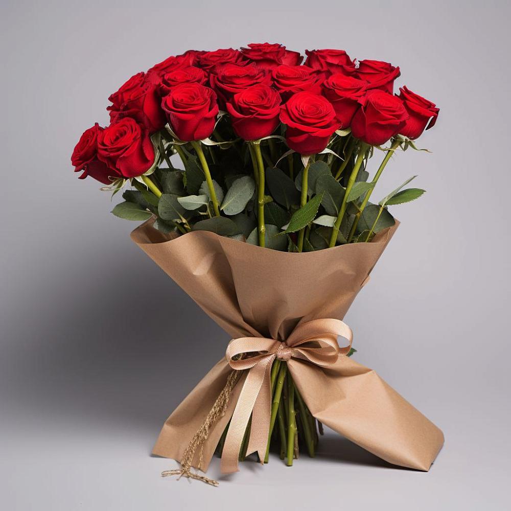 Букет 21 Красная роза Эдлесс Лав в Фокино Брянской области