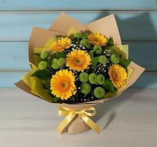 Букет цветов из:  Герберы и Хризантемы в Фокино Брянской области