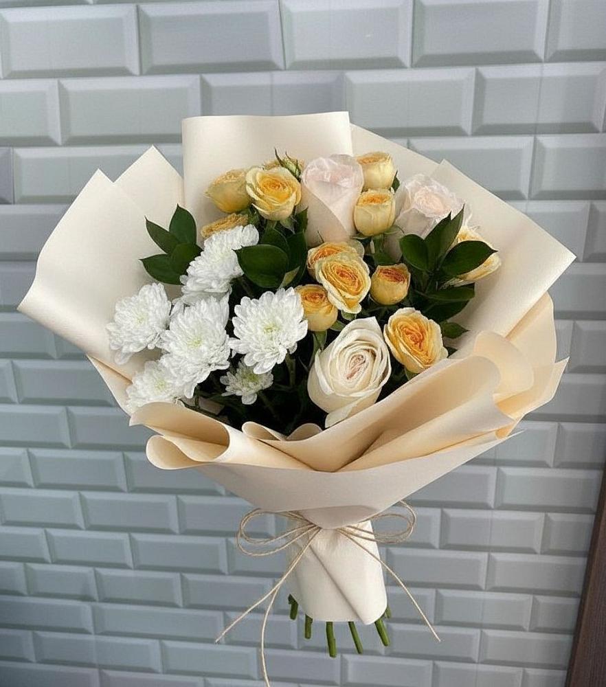 Букет цветов из: Розы и Хризантемы в Фокино Брянской области