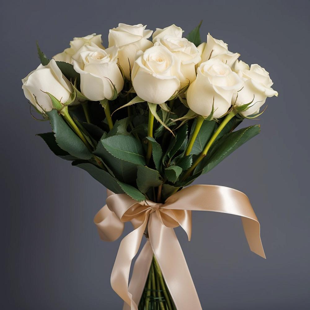 Букет 11 Белых роз в Фокино Брянской области