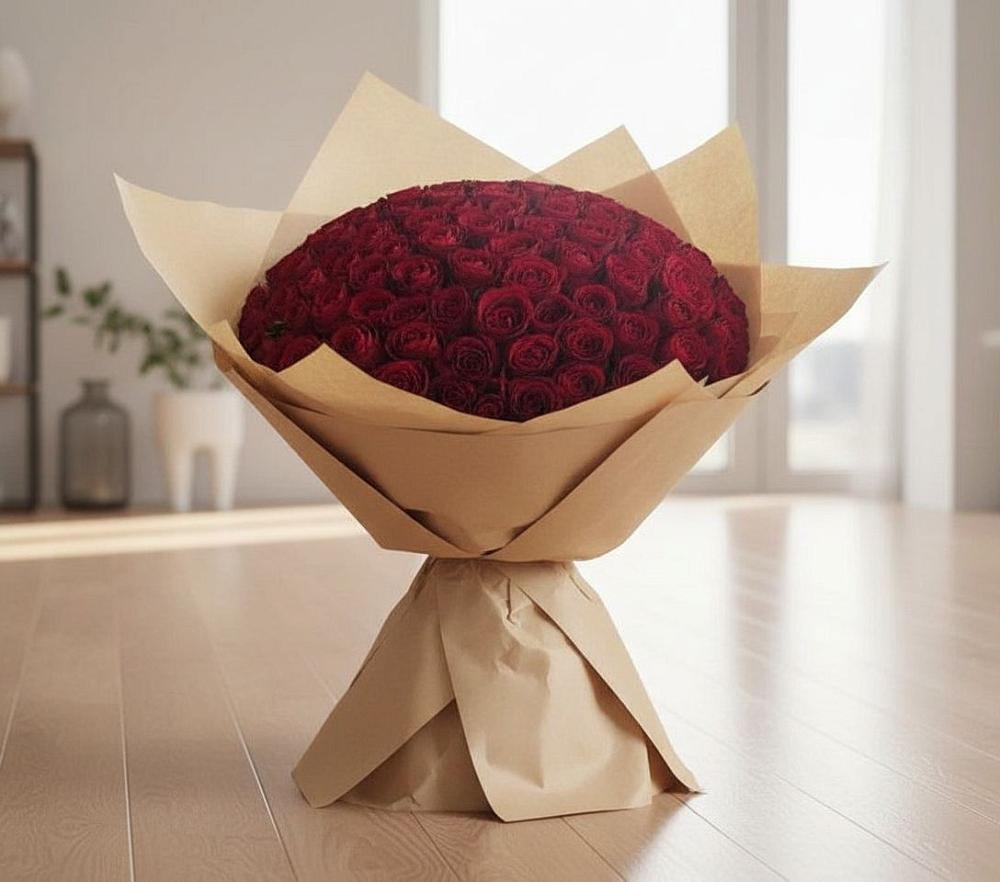 Букет 101 Красная роза в Фокино Брянской области