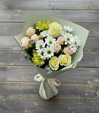 Букет цветов из:  Альстромерии, Розы и Хризантемы #REPLACE_PRED# Фокино Брянской области