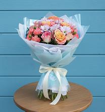 Букет цветов из:  Хризантемы и Розы в Фокино Брянской области
