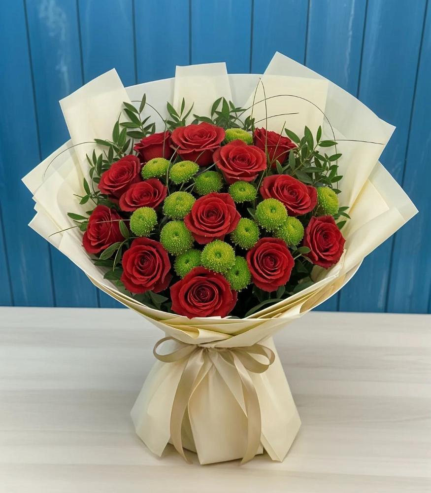 Букет цветов из: Розы и Хризантемы в Фокино Брянской области