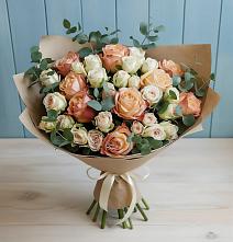 Букет цветов из:  Альстромерии и Розы в Фокино Брянской области